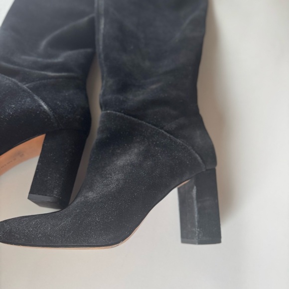 Banana Republic Tall Suede Black Knee-High Women's Boots Slouchy Style 7.5 - Picture 13 of 16